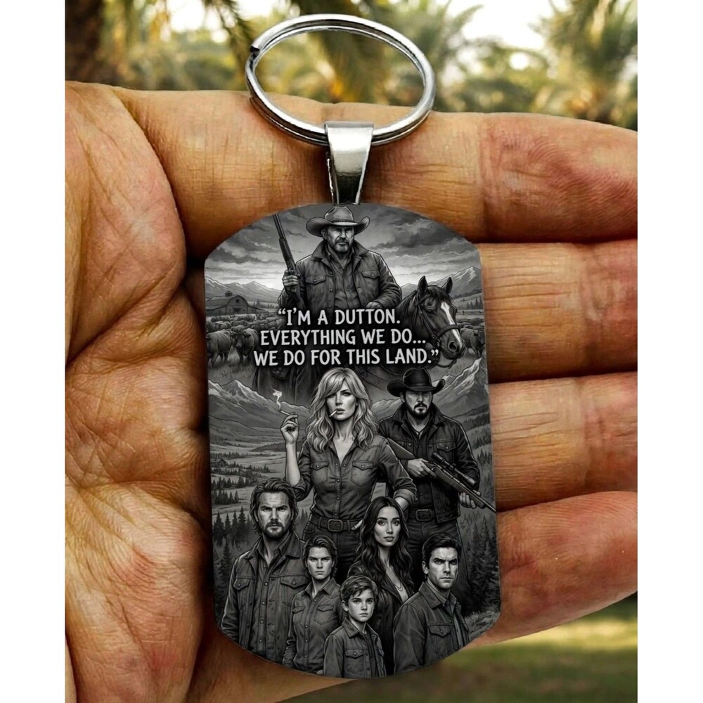 Tv Series Yellowstone Dutton Family Stainless Keychain Fight Farm Action Fight